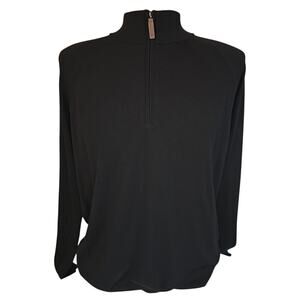 FootJoy 1/4 Zip Pullover Golf Sweater Mens XL Black DriRelease Wool Blend